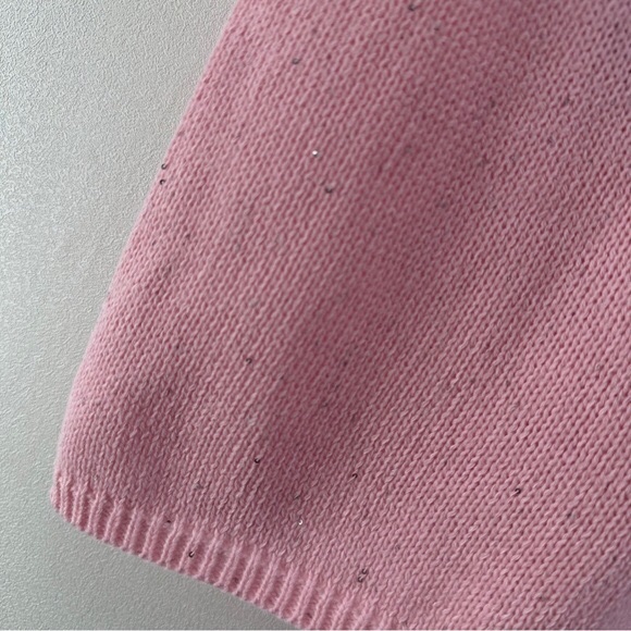 Miu Miu Pink Knit Logo Tank with White Lace Trim - Picture 5 of 5